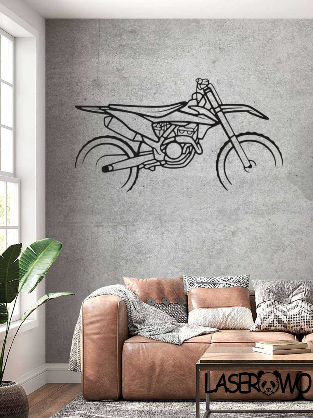 MOTOCYKL CROSS ENDURO SYLWETKA - DEKORACJA HDF 3MM
