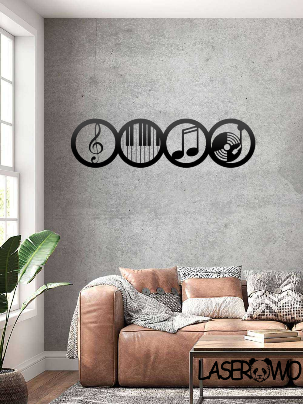 MUZYKA KLUCZ WIOLINOWY NUTY PŁYTA WINYLOWA - DEKORACJA HDF 3MM