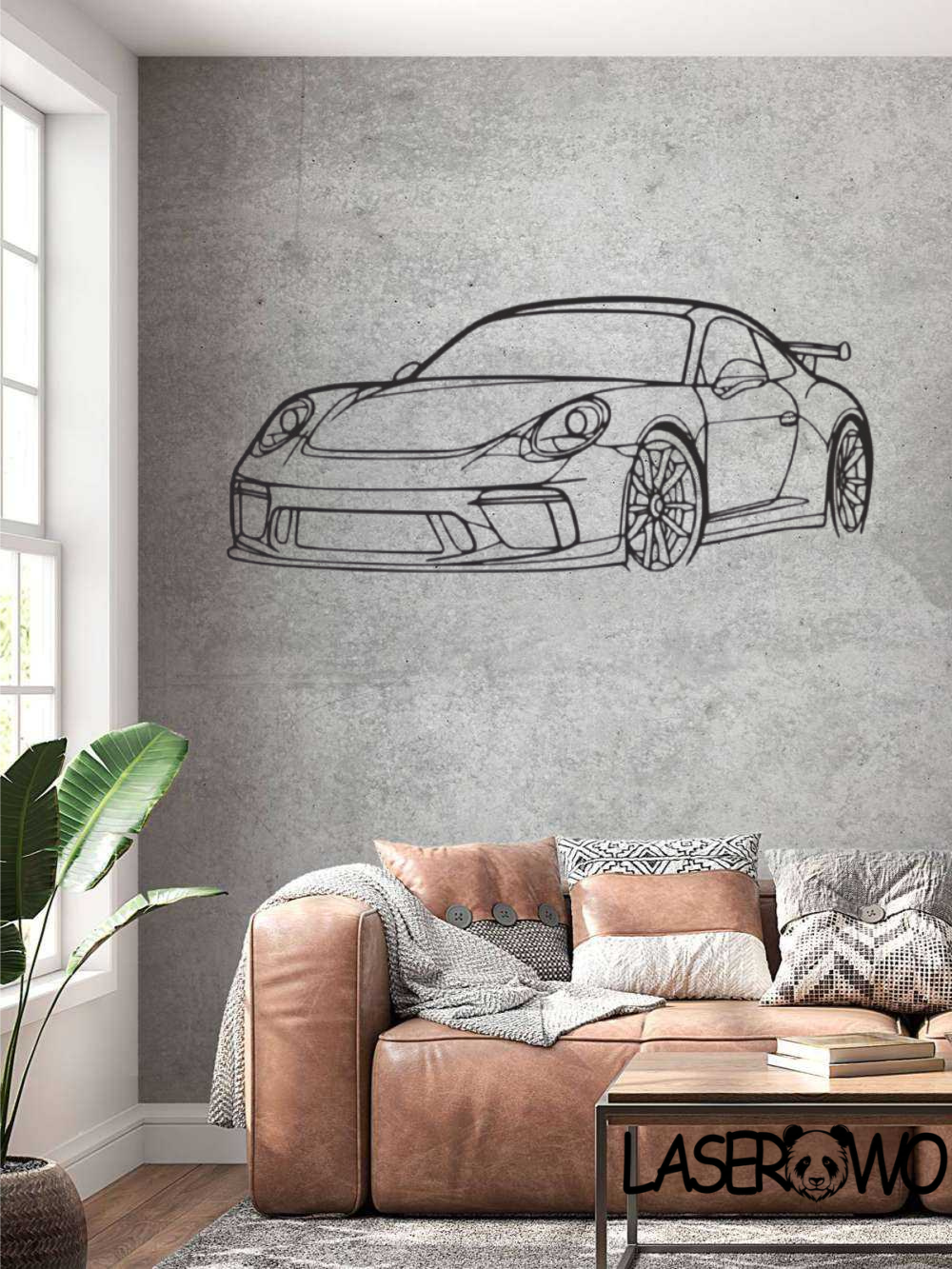 PORSCHE 911 GT3 SYLWETKA SAMOCHODU SPORTOWEGO - DEKORACJA HDF 3MM