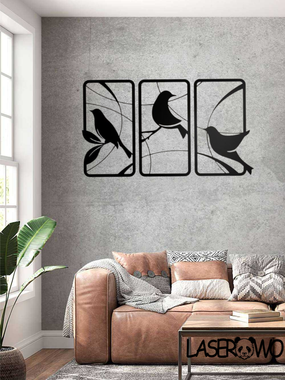 TRYPTYK Z PTAKAMI - DEKORACJA HDF 3MM